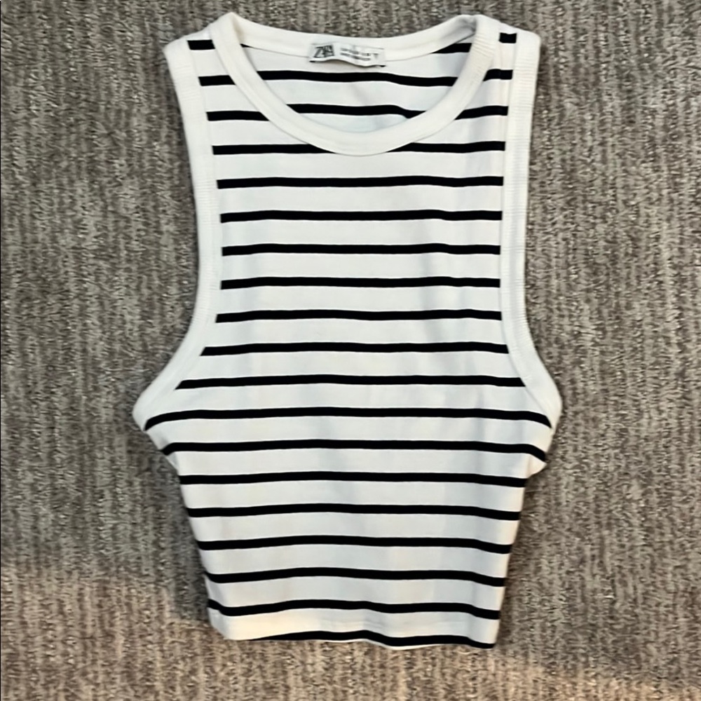 ZARA women’s Striped Black and White Women's Tank Top size Small
